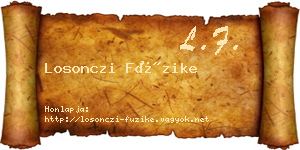 Losonczi Füzike névjegykártya